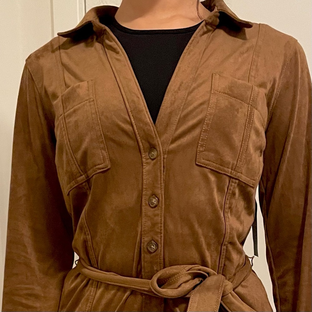 NWT Abercrombie suede button up mini dress